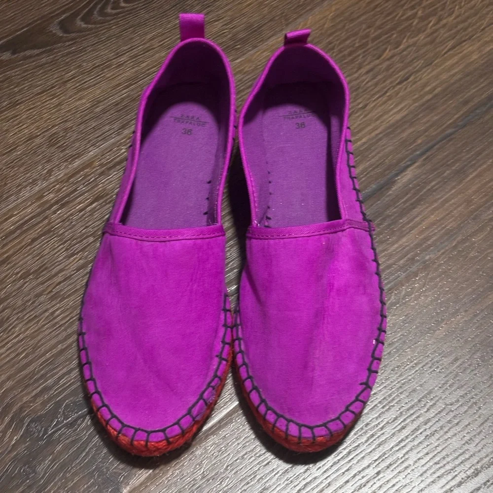 Zara new Purple Espadrille Flats size 6